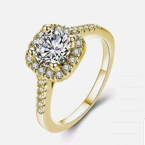 Elegant fashion women gold white zircon CZ ring